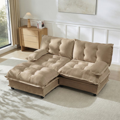 77" L Shaped Modern Sofa Modular Sectional Cloud Couch with Ottoman