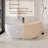 Casainc 63" Solid Surface Freestanding Tub, Resin Stone Deep Soaking Bathtub with Left Drain, Oval