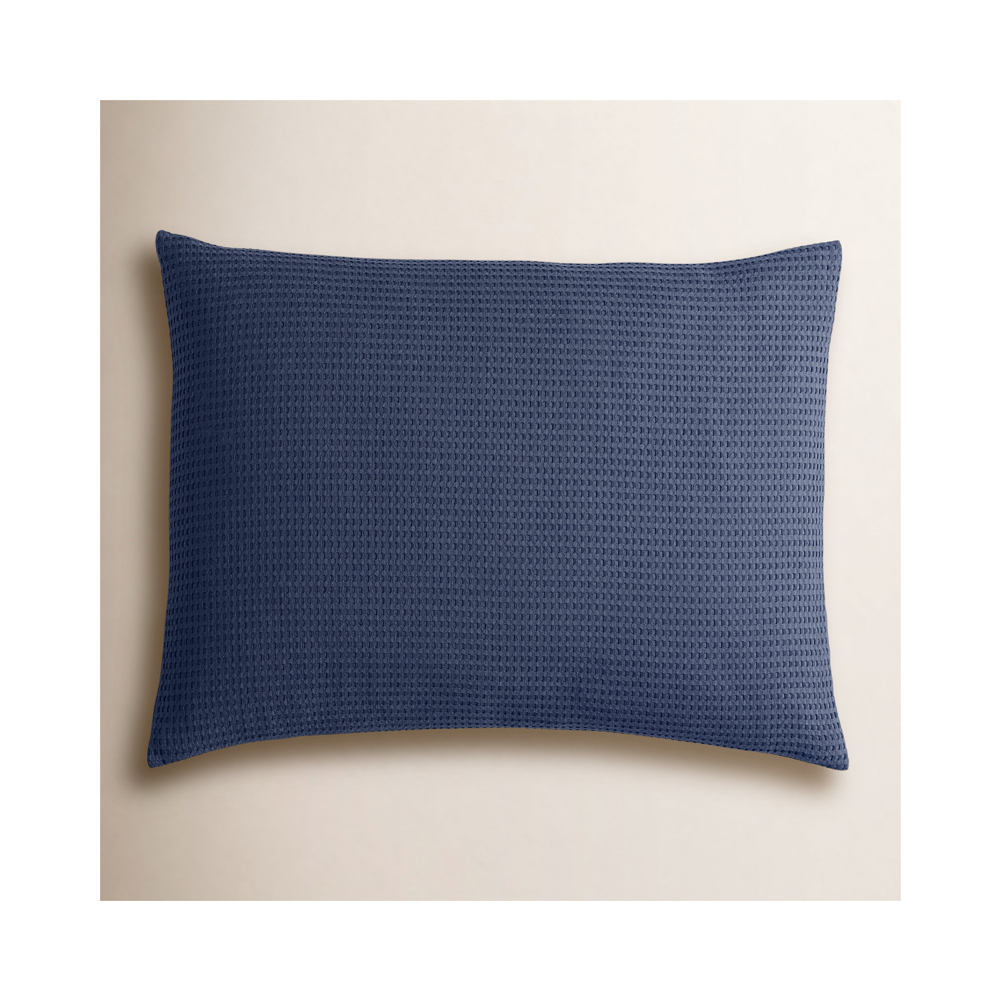 Felix Cotton Waffle Sham Set, King, Midnight Navy