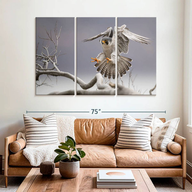 Brampt Peregrine Falcon, 42" H x 65" W