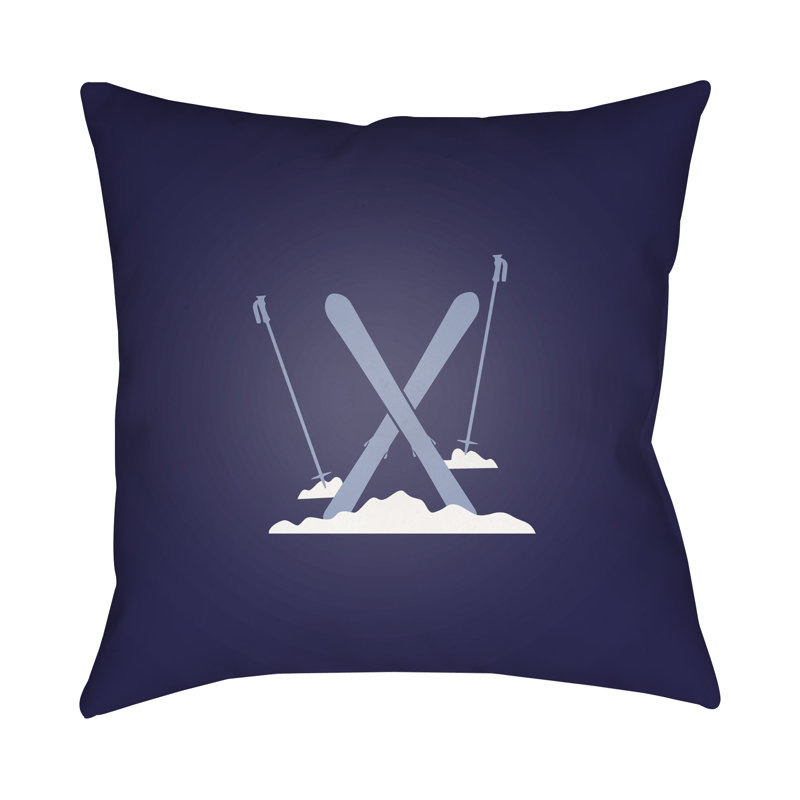 Throw Pillow, 18" H x 18" W x 4" D, White / Blue