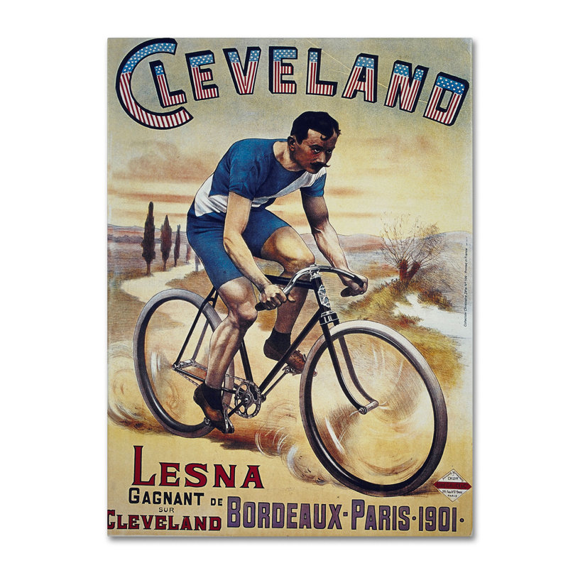 Vintage Bicycle Advertisement Canvas Art in Multicolor