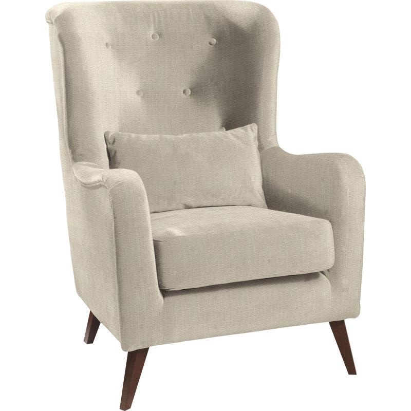 Noah Upholstered Wingback Chair, Beige