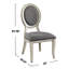 2 chaises de salle de réunion rembourrées en tissu gris, blanc antique, dossier ovale, siège de salle à manger solide et blanc, fabrication robuste