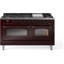 Cuisinière à double combustible ILVE Nostalgie II Series 60 po avec 9 brûleurs scellés et plaque de cuisson (gaz naturel, porte vitrée)-15949593-15949522