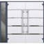 Façade extérieure avant double portes en métal / deux fenêtres 1105 en verre graphite gris miroir / entrée extérieure Sidelite moderne peint à droite avec porte active 86 po x 80 po-111445198-111445199