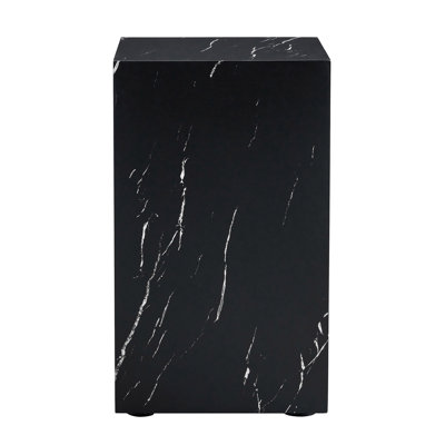 11.8*11.8*19.6 Inch Black Marble Texture MDF Coffee Table - Luxurious Design, Perfect Living Room Accent.Rectangular Fashion Texture Design Coffee Table, Suitable For Various Situations And Scenes.