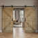 K Series Pine Wood Double Sliding Barn Door with Hardware Kit