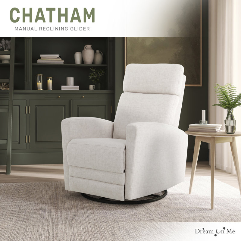 Chatham Upholstered Reclining Rocking Chair, Ecru