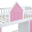 Lit superposé simple rose avec table et bureau pratique Twintwin rose, mignon