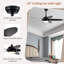 Ventilateur de plafond standard à 5 pales avec télécommande Caiyah-2096964538