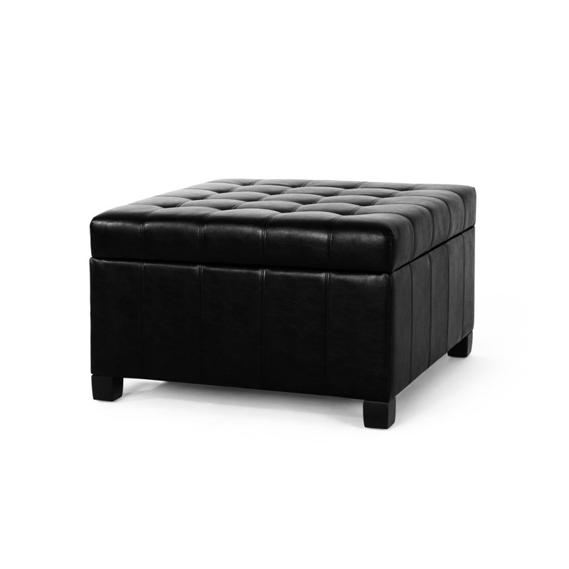 Chic rangement en similicuir avec capitonnage à boutons - l 30,47 po x P 17,59 po moderne