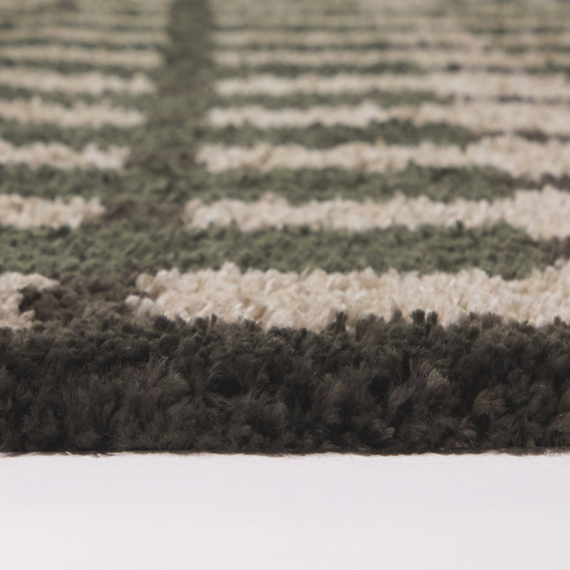 Meeks Green Geometric Grid Area Rug, Rectangle 7'10" x 10'