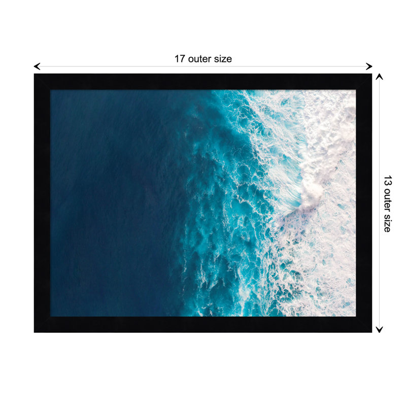 Seascape Of Splashing Waves by The Creative Bunch Studio, Black, 13" H x 17" W x 1" D
