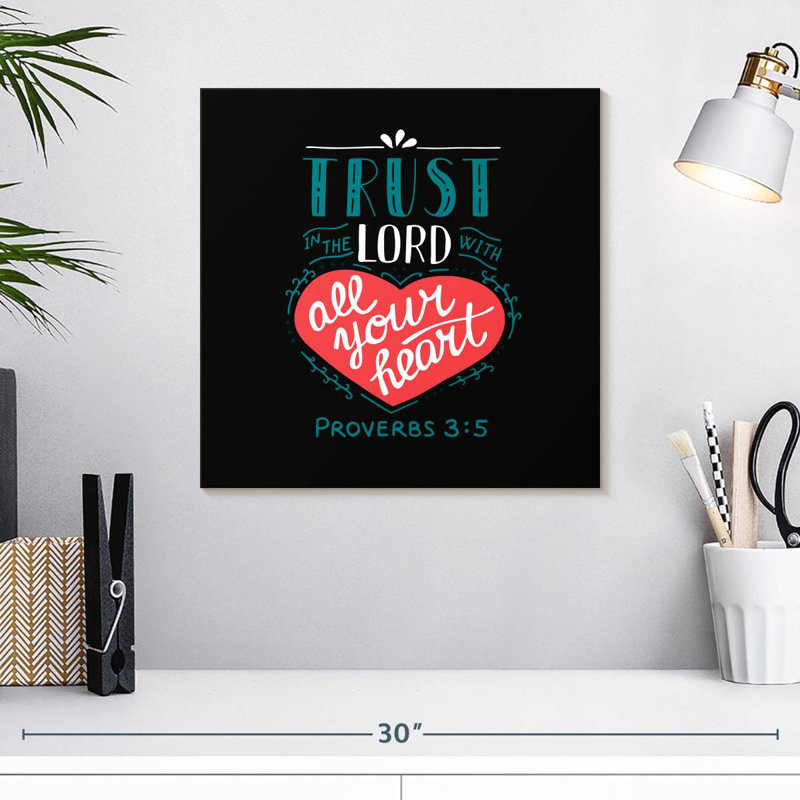 «Tergel Trust The Lord Bible Verse», H 16 po x l 16 po