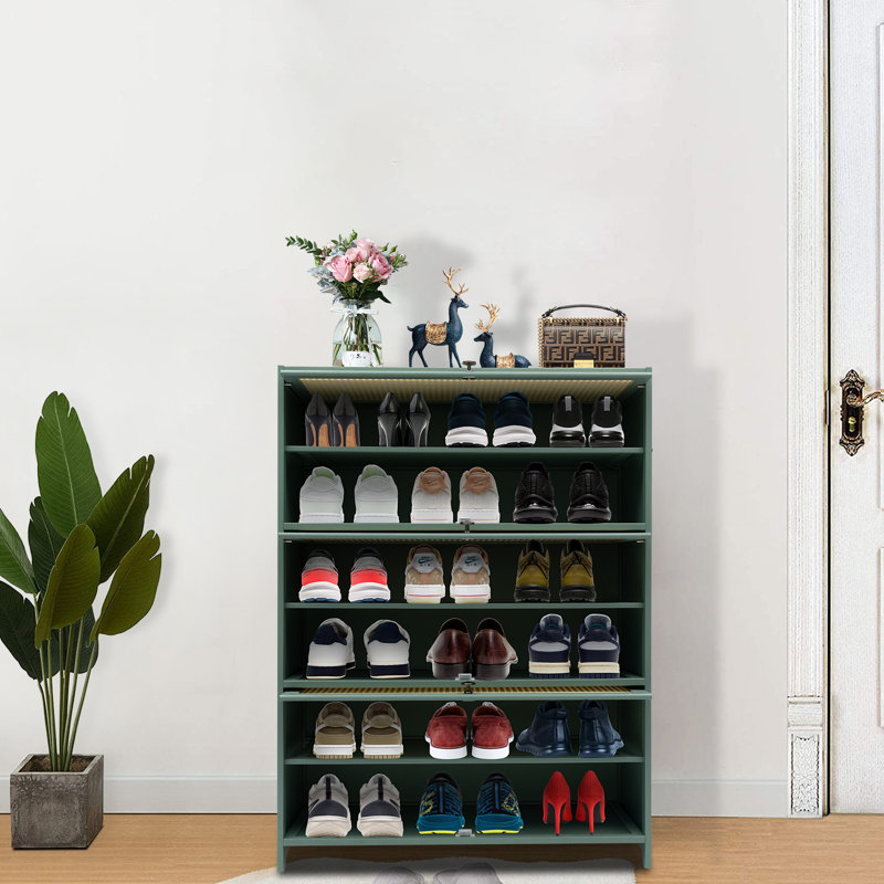 Organisateur de rangement pour chaussures moderne classique en bambou 7 niveaux