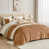 Patchwork orange taupe