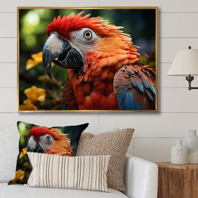 Vibrant Parrot Portrait III - Animals Canvas Art Print