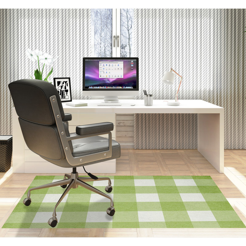 Tapis de chaise rectangulaire Chico, L 48 po x L 72 po, Vert printemps