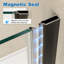 Porte de douche à charnière sans cadre de 31 à 32 po x H 72 po avec verre trempé certifié SGCC, noir mat-125977587