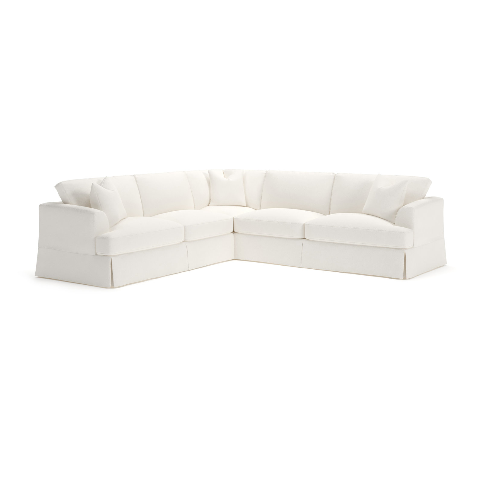 Lucia 4 - Piece Slipcovered L-Sectional, Right Hand Facing, Apollo Alpaca Boucle