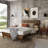 Caden Solid Wood Platform Bed with Adjustable Headboard, Mid-Century Modern-482096211-482096223