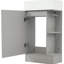 Meuble-lavabo de salle de bain avec lavabo en céramique, armoire grise et porte-papier hygiénique 18,6 po-70422454