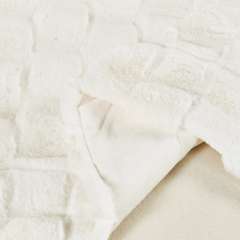Biscoe Knitted Throw Blanket, 60"W x 70"L, White