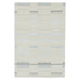 Ivory Swedish Inspired Art Silk Wool Blend Kilim Rug - 6' x 9'