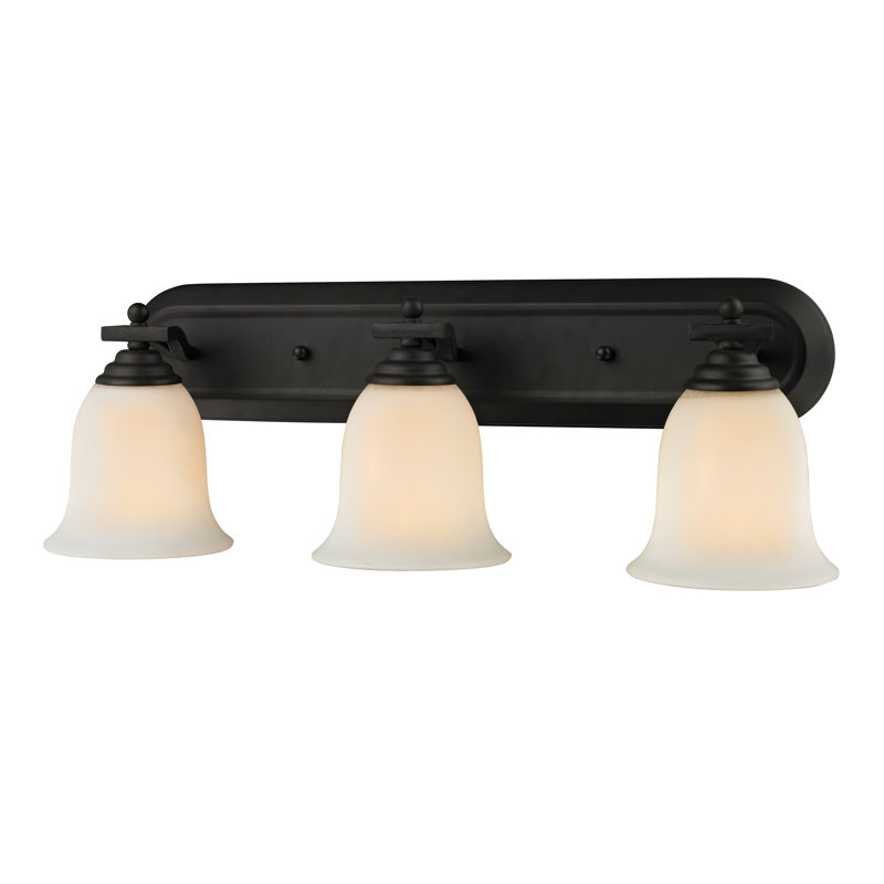Éclairage pour salle de bain 3 lumières Gerth, Noir mat