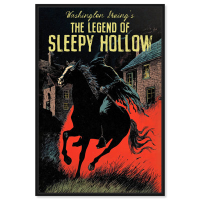 «Sleepy Hollow Pulp Cover», reproduction d'art sur toile encadrée par Art Remedy, cadre noir, 16 x 24