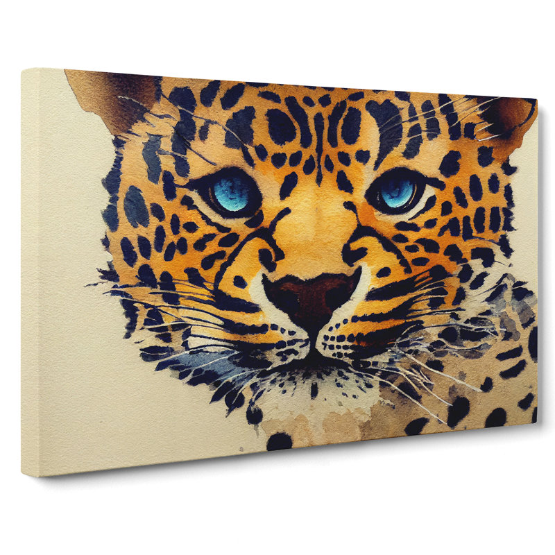 Watercolour Leopard Vol.1 - Wrapped Canvas, 35cm H x 50cm W x 3cm D