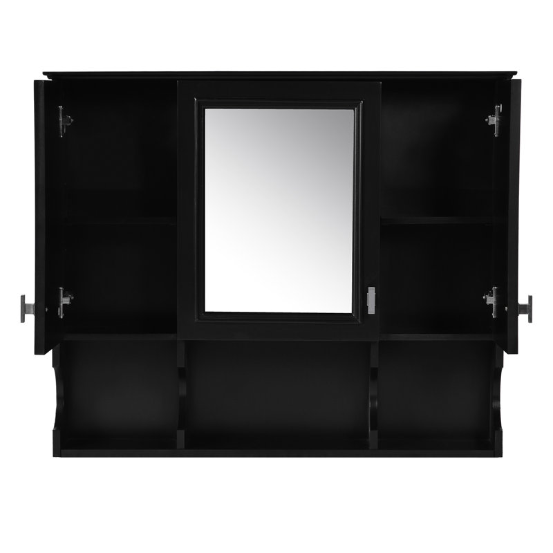 Armoire à miroir murale de 35 po x 28 po avec hauteur de tablette réglable pour la salle de bain, la chambre à coucher et le rangement