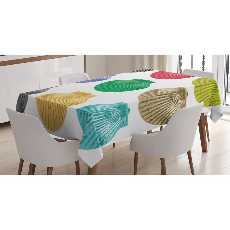 Table de salle de bain à motif de plage moderne, housse de table rectangulaire pour la cuisine de salle à manger décoration, 60 po x 84 po et multicolore ambesonne