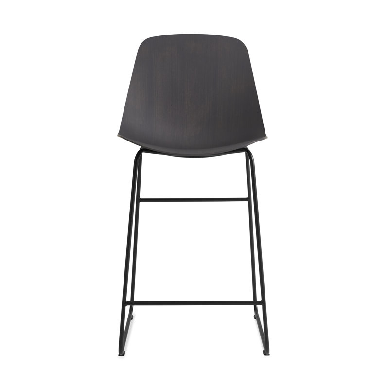 Clean Cut Stool with Sled Leg, Counter Stool (24” Seat Height), Oblivion