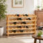 Natural Bamboo 36-Bottle 4-Tier Stackable Modular Wine Rack Tabletop Display Shelf Storage Organizer for Home Bar Kitchen Wine Cellar