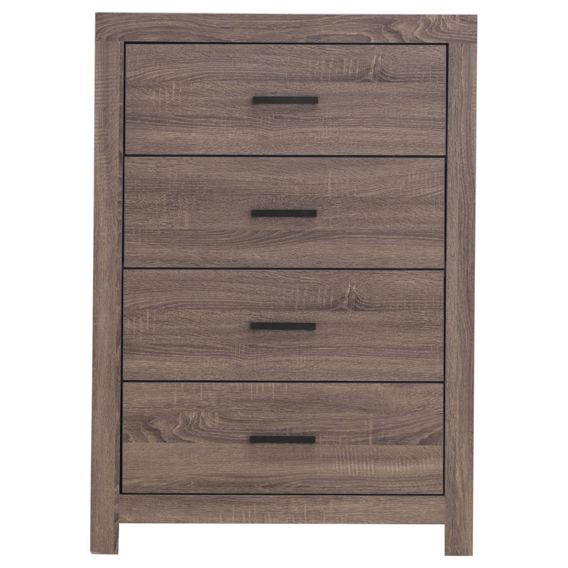 Commode 4 tiroirs l 31,5 po, Marron