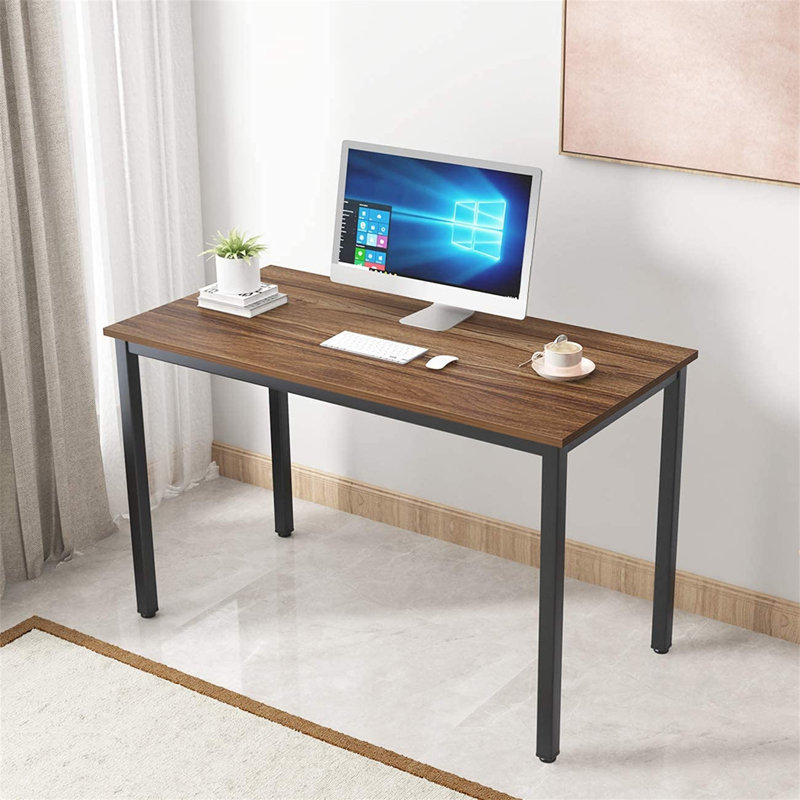 Laege Metal Base Writing Desk, Black, Walnut