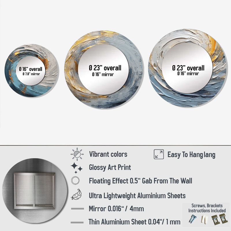 Devarion Metal Round Mirror