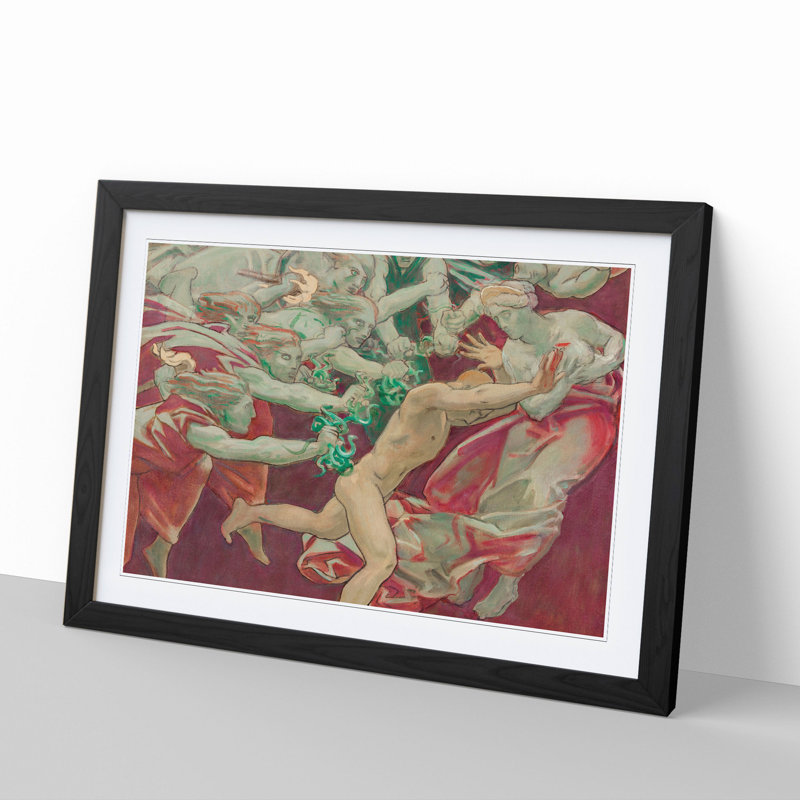 Orestes and the Furies by John Singer Sargent - Picture Frame Painting, 48cm H x 65cm W x 2cm D, Black Framed