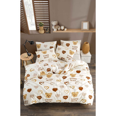 Ensemble de housse de courtepointe de qualité supérieure, moutarde et blanc / gris et rose, 63,0 po x 86,6 po | 65% coton / 35% polyester, lavable à la machine, fermeture à boutons, conception élégante