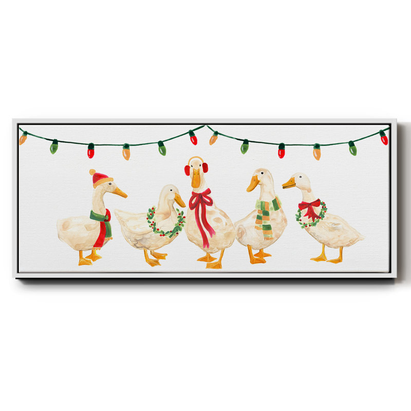 Merry Quackmas Collection D- Framed Canvas, 20" H x 50" W