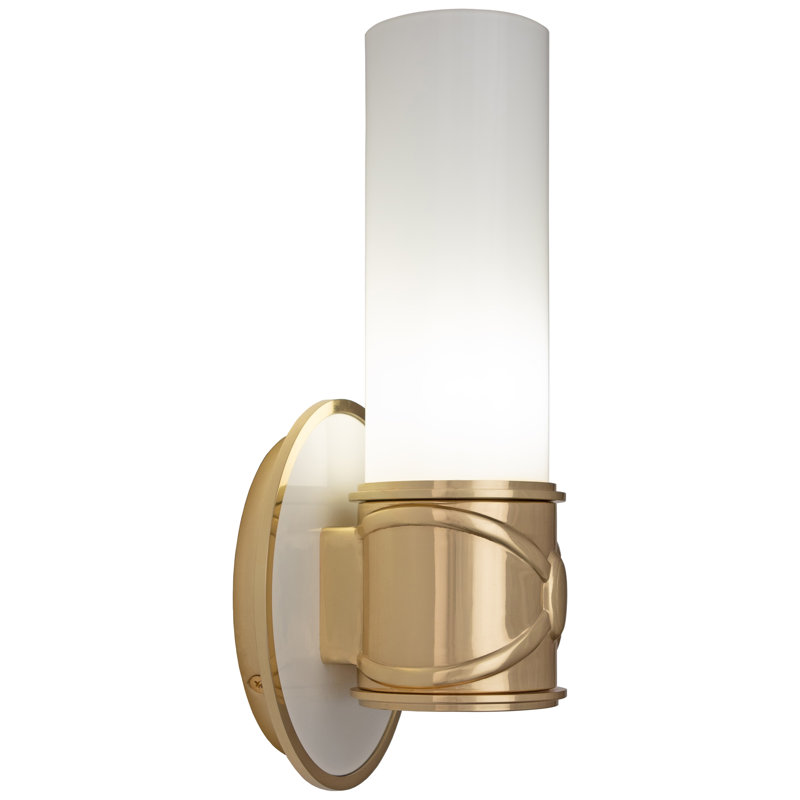 Chase Wall Sconce - , Polished Cas White, Brass