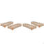 Ensemble de 4 chaises longues d'extérieur réglables en bois d'acacia pour l'extérieur-185696881