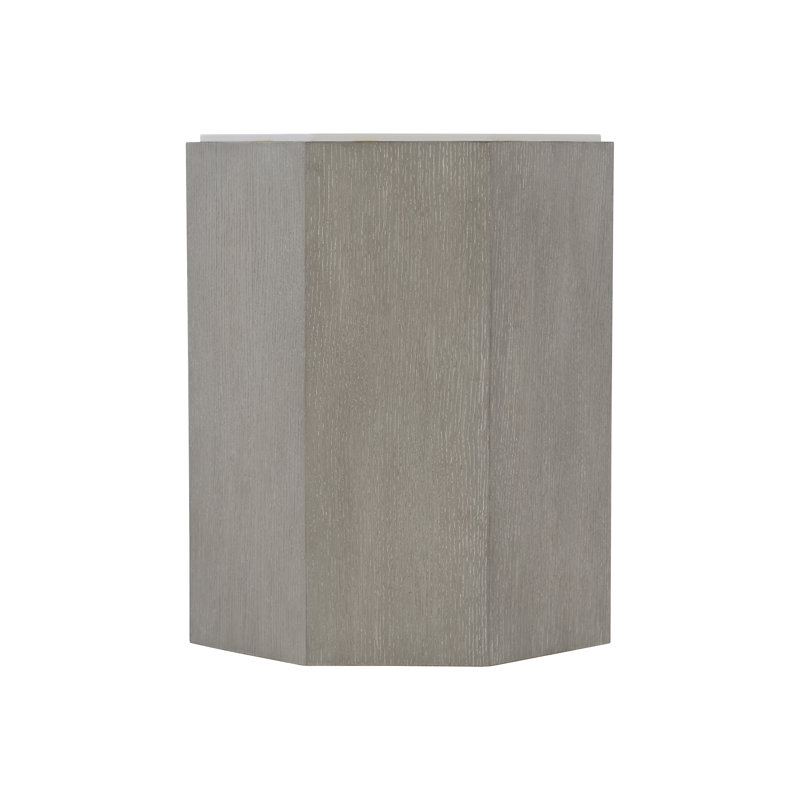 Transitional Octagonal Accent Table in Gray Truffle and White