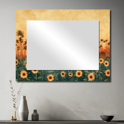 Tournesol brun récolte I - art mural miroir floral - imprimé sur métal