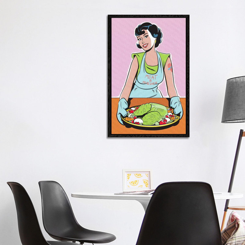Meat Is Murder by Joseph McDermott - Print on Canvas, Black Framed, 101.6 cm H x 66.04 cm W