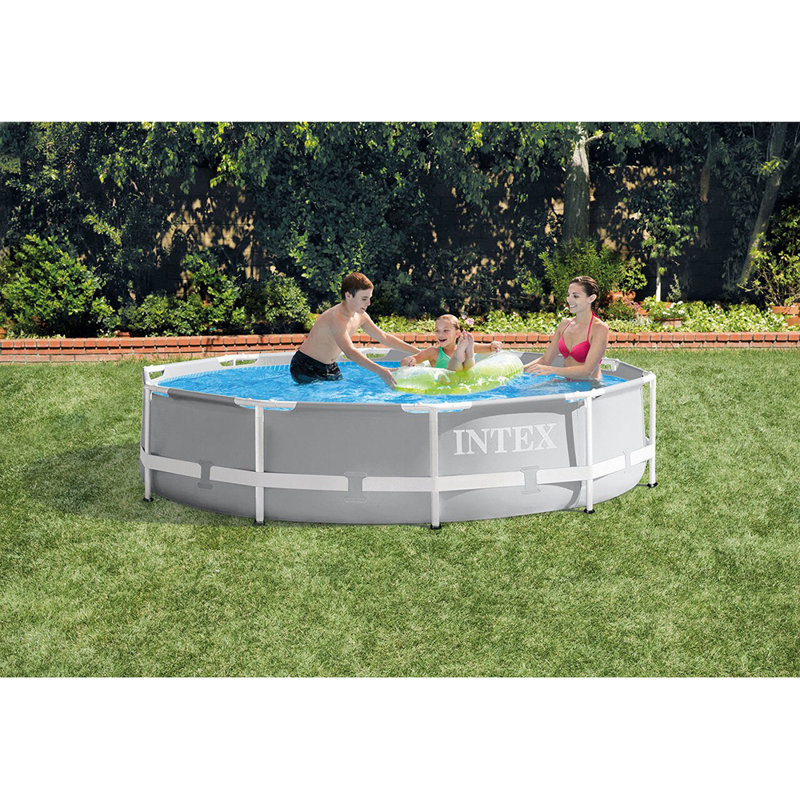 Intex Prism Frame Pool Set With Filter Pump 10ft X 30in Plus Deluxe Pool Skimmer