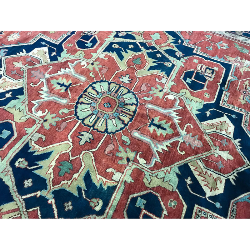 Heriz Wool Oriental Area Rug, Rectangle 10' x 14'1"