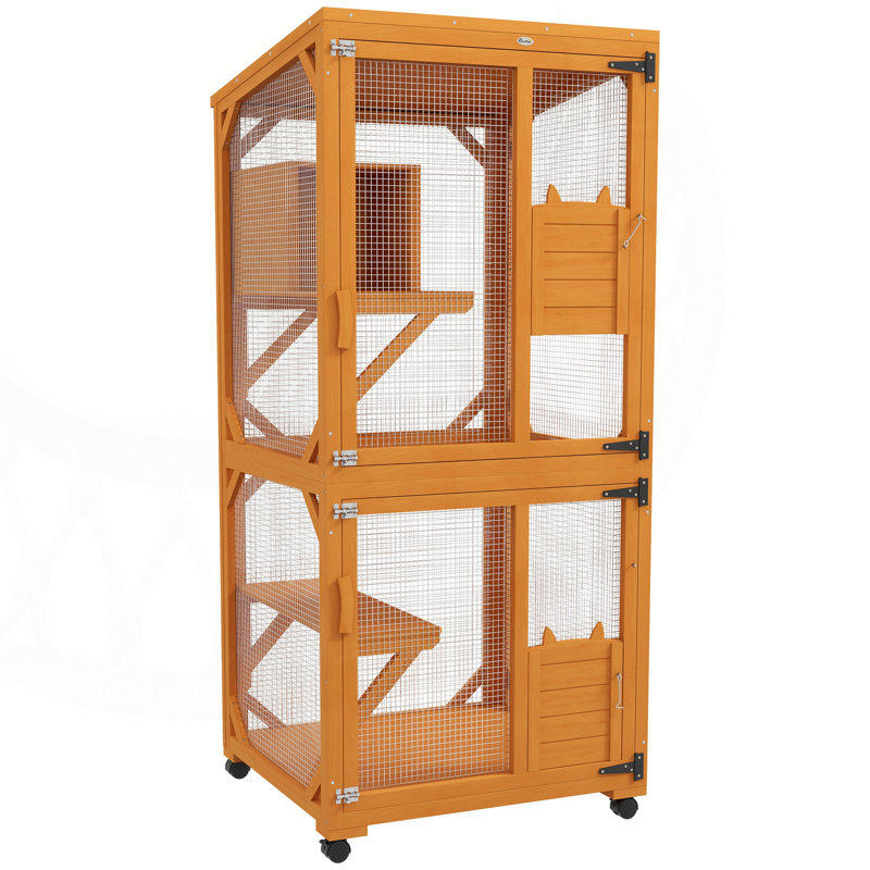 Grande maison de chat polyvalente avec aire de repos élevée et fonction de mobilité